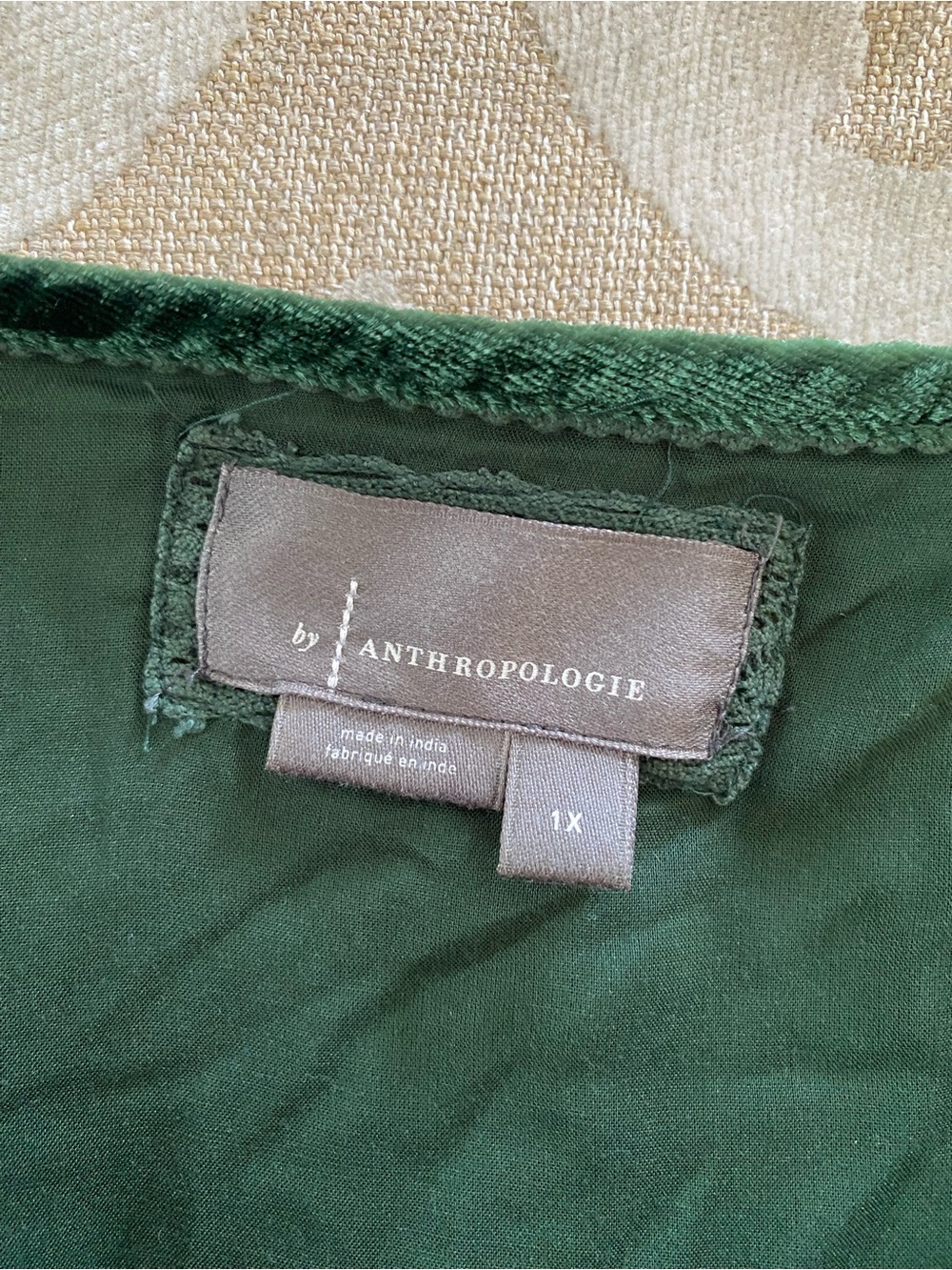 Anthropologie XL Emerald Green Velvet Tiered Maxi Dress Boho Luxe - Picture 10 of 16